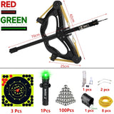 High Power High precision!Gen2 60LBS Slingshot Laser All-metal Powershot Hunting Steel Ball Slingshot Compound Bow Steel Mini Infrared Compound Bow Set