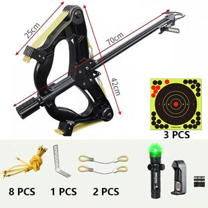 High Power High precision!Gen2 60LBS Slingshot Laser All-metal Powershot Hunting Steel Ball Slingshot Compound Bow Steel Mini Infrared Compound Bow Set