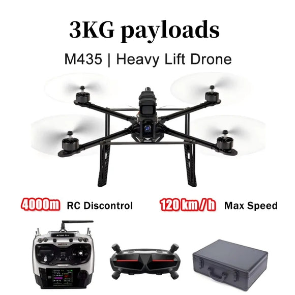 **New Design!M435 High-Performance Drone – Heavy Lift Capability (3KG), 120km/h Speed & Long-Range Flight (4KM)**