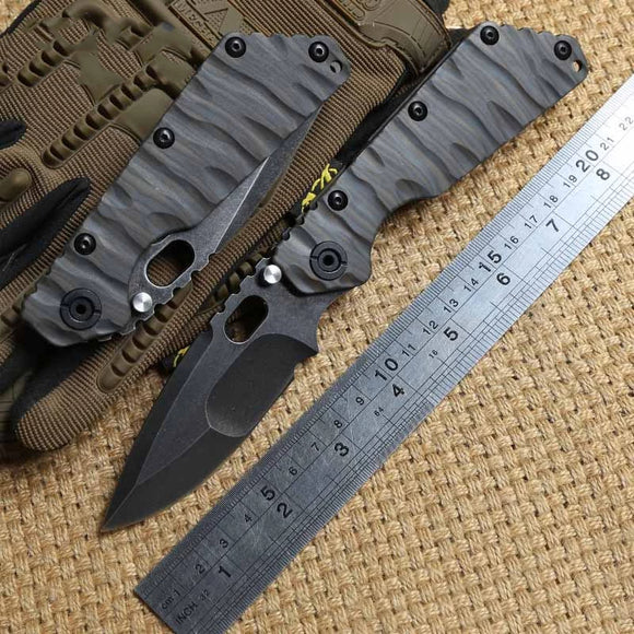 Heavy Duty ST SMF Titanium Handle D2 Blade Ball Bearing Tactical Folding Knife Camping Hunting Outdoor Survival EDC Tools