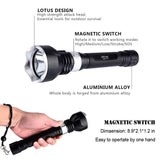 IP68 Waterproof Diving Flashlight Professional Diving Torch 100M underwater with Rotary touch switch 5 lighting modes Dive light