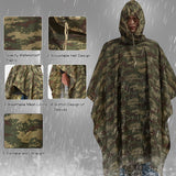 Impermeable Raincoats Women/Men Jungle Rain Poncho Backpack Camouflage Rain Coat Cycling Climbing Hiking Travel Rain Cover