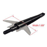 Black Swhacker Broadhead 2 Blade 100Grain 1.75"Cut Screw on/off Tips for Carbon/Fiberglass/Aluminum Arrows Hunting