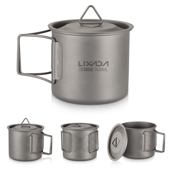 Titanium Water Mug Outdoor Camping Tableware Portable Survival Picnic Set Water Cup Travel Coffee Tea Pot with Handle