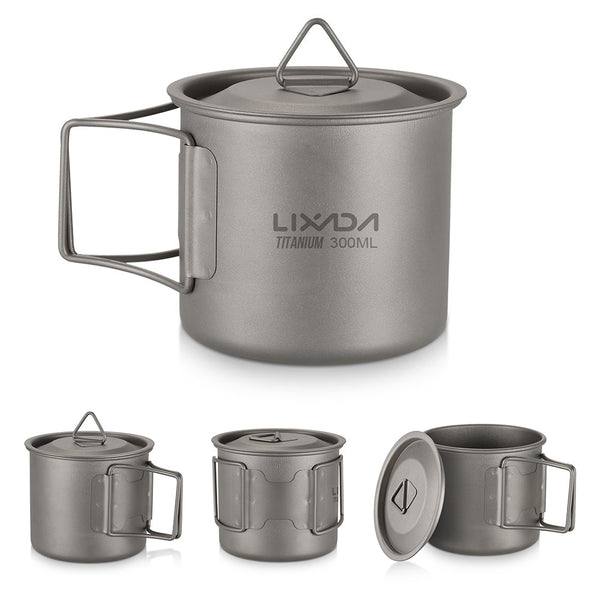 Lixada 600ml Titanium Tea Kettle For Boiling Water Coffee Tea Pot Suitable  For Outdoor Camping Hiking Backpacking Picnic