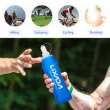 500ML Folding Drinking Water Bottle Portable Soft Flask Filter Water Kettle for Outdoor Camping Running Cycling Hiking Picnic