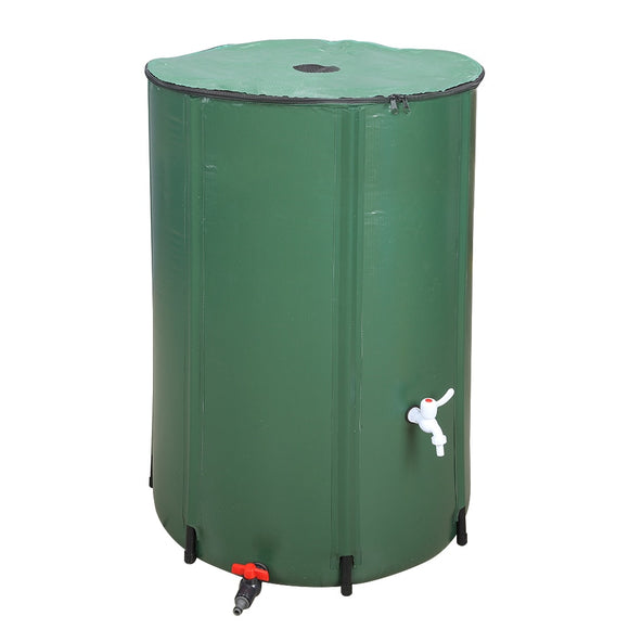 50 /66 /100 Gallon Rain Barrel collapsible Rainwater Harvest Water Tank Garden PVC Foldable Rain Collection Tank Water Container
