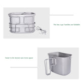 2022 New! Top Quality Outdoor Camping Titanium Military Canteen Cups Cooking Set Water Bottle Bowl Kettle Mess Kit