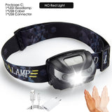 Powerfull 6000Lms LED Headlamp Rechargeable Body Motion Sensor Headlight Camping Flashlight Head Light Torch Lamp With USB