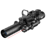High Quality Multifunctional 3-9X32EGC Tactical Optic Red Green Illuminated Riflescope Holographic Reflex 4 Reticle Dot Combo Hunting Rifle Scope