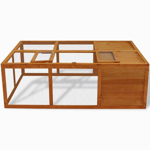 High Quality Outdoor Foldable Rabbit Hutch Wooden Farm Animals Cage Suitable for Chickens Ducks and Etc 59x39x20Inch Easy Assemble