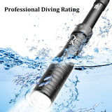 Professional Diving LED Flashlight IP68 Waterproof Level Torch with Safety Hammer Can Be Used for Self-defense Amphibious