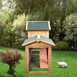 Top Quality 61" Wooden Chicken Coop Hen House Large 2 Layer Rabbit Hutch Poultry Cage Habitat Open Base Fir Wood Color