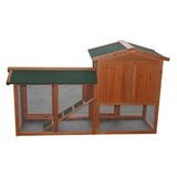 Top Quality 61" Wooden Chicken Coop Hen House Large 2 Layer Rabbit Hutch Poultry Cage Habitat Open Base Fir Wood Color