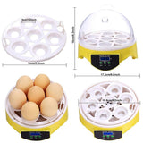 Mini 7 Egg Incubator Poultry Incubator Brooder Digital Temperature Farm Hatchery Egg Incubator Chicken Duck Bird Pigeon Hatcher