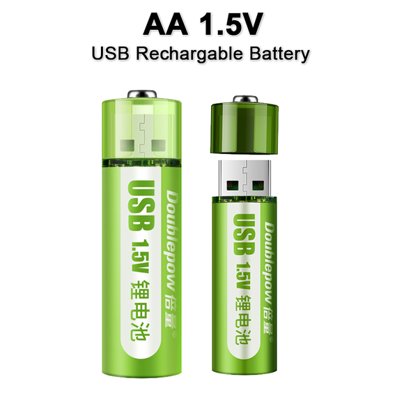 High Capacity Capped 1.5V AA battery 1800mWh USB rechargeable li-ion battery for remote control mouse small fan Electric battery