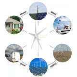 High Quality 3000W 5 Blades Free Energy Windmill 12V 24V 48V Wind Power Small Wind Turbine Generator MPPT Controller For Home use