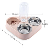 High Quality 500ML Pet Feeder Bowl With Dog Water Bottle Automatic Drinking Pet Bowl Cat Food Bowl Pet Stainless Steel Double 3 Bowl