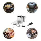 New Design! 6000W Outdoor Wood Burning Stove Foldable Firewood Furnace Charcoal Cooker BBQ Electronic Blower Stove
