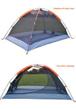 2 Person Backpacking Tent Aluminum Pole Lightweight Camping Tent Double Layer Portable Handbag for Hiking Travelling