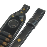 Top Quality Leather Rifle Sling with Swivels Adjustable Shell Loops Ammo Holder Strap For .30-30 .308 .30-06, .45-70