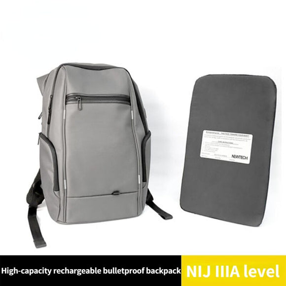 Low-profiled Personal Defense US standard genuine NIJ IIIA large-capacity bulletproof backpack with rechargeable USB