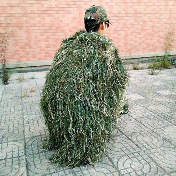 Men Ghillie Blankets/Cover Camouflage Ghillie Suit Hat Handmade Knitting 80x90cm Hunting Cloak Camouflage Hunting Clothes Cover