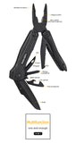 Multitool Plier, 14-in-1 Multitools Folding Plier, Multipurpose Outdoor Survival Portable Multi Tool Set