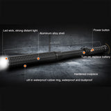 2022 New! EDC Flashlight Self Defense Stick Zoomable Mace LED Torch Security Lamp 18650 Battery