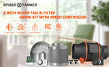 SF 6" Inch Grow Tent Ventilation Air Ducting Carbon Filter Fan Set
