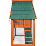 High Quality 67x26x47 Inch Pet Rabbit Hutch Chicken Coop Wooden House for Small Animals with Pull-Out Tray & Egg Case[US-Stock]