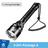 IP68 Powerful Diving Flashlight Highest Waterproof Professional diving light With anti-skid Rope Use 5 x super bright lamp beads