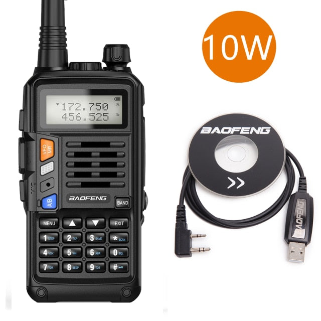 Acheter Baofeng UV-S9 puissant talkie-walkie CB émetteur-récepteur radio 8W  20km longue portée radio portable pour la chasse forêt ville mise à niveau  S9 avec chargeur USB