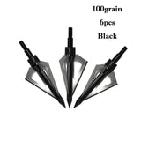 6/12/24 Pack 125 Grain 3 Fixed Blade Hunting Broadheads Archery Arrow Hunting Points Metal Tips for Compound Bow and Crossbow