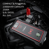 2022 New! Upgraded Car Jump Starter 2500A 23800mAh Power Bank with 10W Wireless Charger LCD Display Car Booster UP All Gas or 8.0L Diesel
