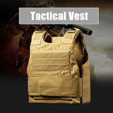 Anti-Stab Personal Defense Tactical Vest with two Foam Plates Hunting Vests adjustable shoulder straps Security Guard