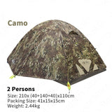 2022 New Design! Tactical Camo 2-3person Air UP Camping Tent Outdoor Ultralight 2.44kg 210T Polyester Rainproof Windproof Hiking Travel