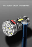 Super Bright Flashlight Ultra Powerful Led Torch Light Rechargeable COB Side Light 4 Modes Outdoor Adventure 3 In 1 Flashlight