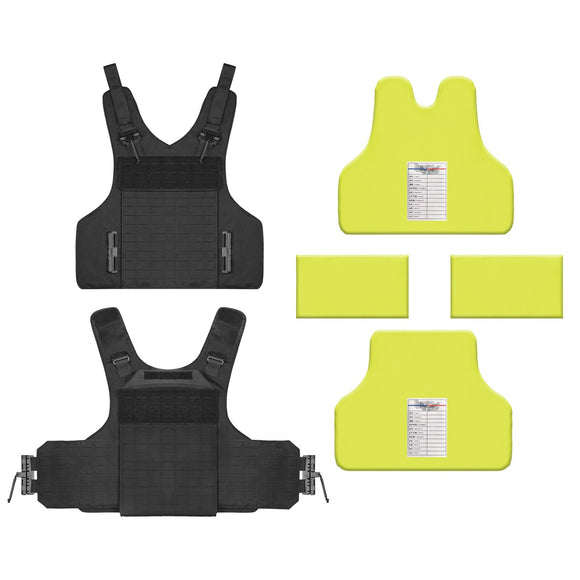 Top Quality Buffalo Outdoor Wearproof Tactical Vest Anti-stab Tactical Gear Set - Black