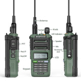 2PCS Walkie Talkies Waterproof Baofeng UV-9R PLUS 10W Portable CB Ham Radio Transceiver VHF UHF  2 Way Radio uv9r plus Hunt 10KM