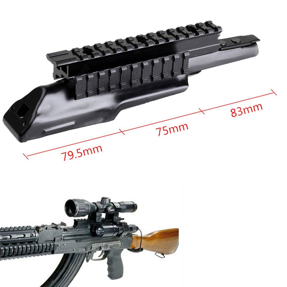 Tactical AK47 Tri-rail Mount Integral Rail Receiver Top Cover Scope Mount Picatinny Weaver Base For Outdoor Hunting Scope