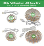 Full Spectrum Grow Light 5V USB LED Strip 0.5m 1m 2m Hand Sweep Sensor / Touch Switch Growing LED Tape Light.