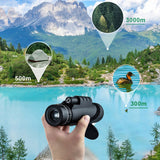 40X60 Zoom HD Lens Mini Portable Monocular Telescope for Hunting Hiking Outdoor Spotting Scope with Optional Tripod &amp; Holder