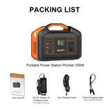 US Stock BULLBAT 500W Portable Power Station 505Wh Solar Power Generator Lithium Battery Powered Outlet 110V AC 60W PD QC3.0