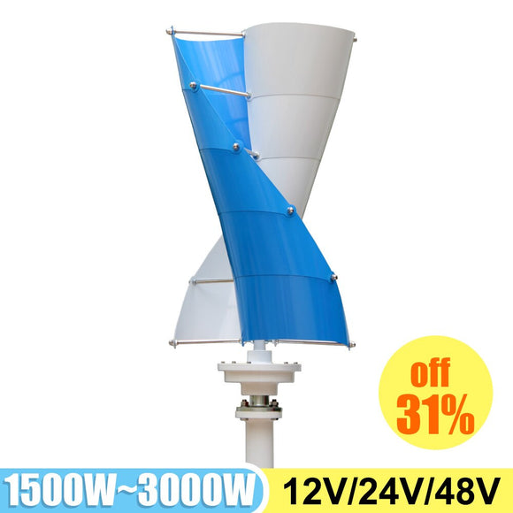 Wind Power Generator 12V MPPT Hybrid Controller Off Inverter 1500W~3000W Vertical Wind Turbine Alternative Free Energy