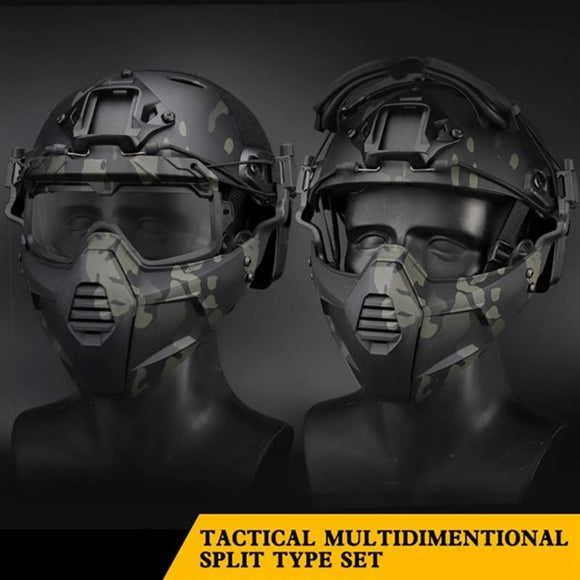 Tactical Goggle Mask With Detachable Skiing Mask For Shooting CS Snowmobile Cycling Motorcycle