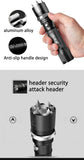 EDC Defense Touch with attack head Rechargeable Flashlight 90000 Lumens Led Flashlight Upgraded P70 Lighting Zoomable for Outdoor Emergency