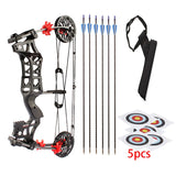 2022 New Compact Design! 1 Set Hunting Compound Bow And Arrow Falcon Steel Ball Bow And Arrow Dual Purpose Composite Pulley Bow And Arrow