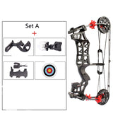 2022 New Compact Design! 1 Set Hunting Compound Bow And Arrow Falcon Steel Ball Bow And Arrow Dual Purpose Composite Pulley Bow And Arrow