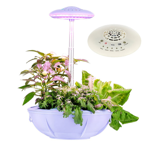 Gen 3 UFO Flower Pot Greenhouse Grow Starter Kit Self Watering Indoor Planter Hydroponic Herb Garden 16W New LED Growth Light with Stand